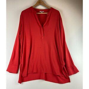 Lord & Taylor Women's Red Tunic Blouse Size 2X